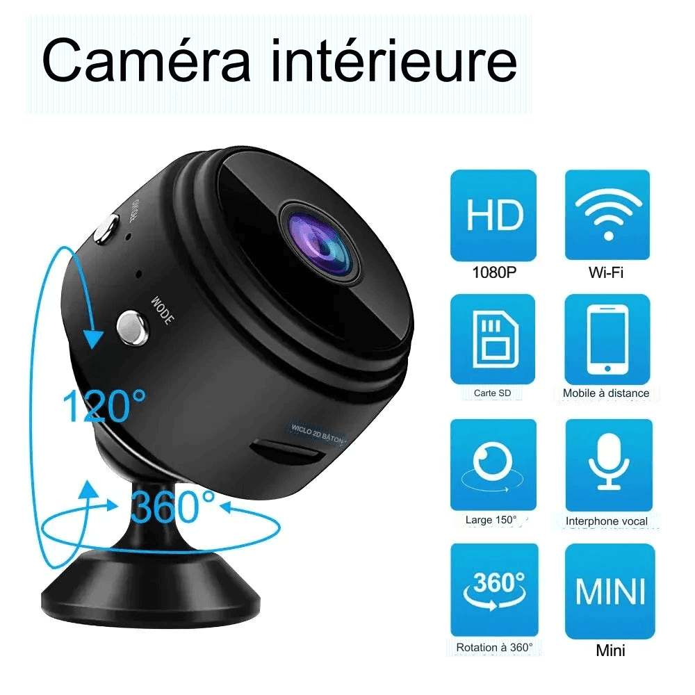 Camera Espion HD Wifi Batterie Vision Nocturne - Adriansécurité