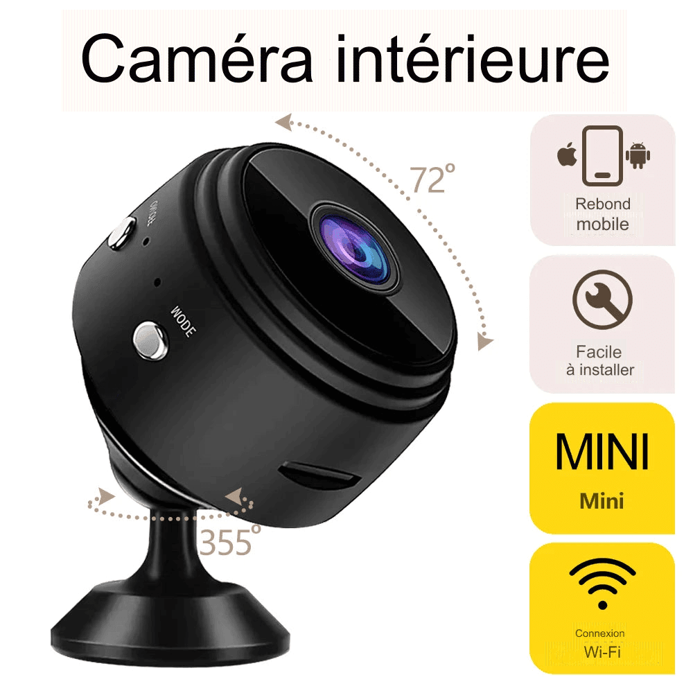 Camera Espion HD Wifi Batterie Vision Nocturne - Adriansécurité