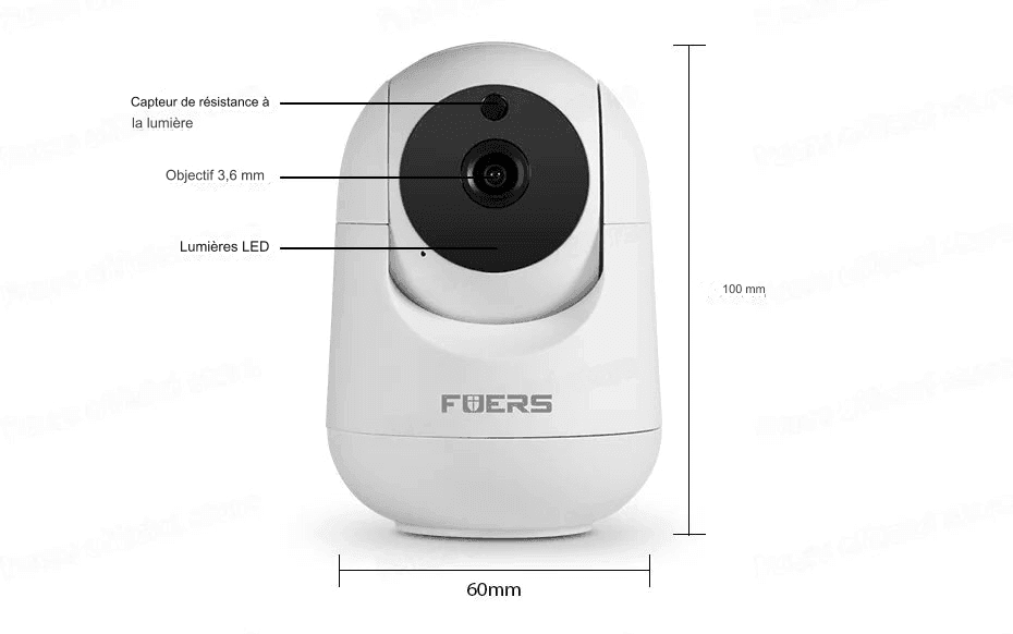 Camera Intérieur WIFI Motorisé Tracking Détection De Mouvement, Haut Parleur/Micro, Vision Nocturne - Adriansécurité